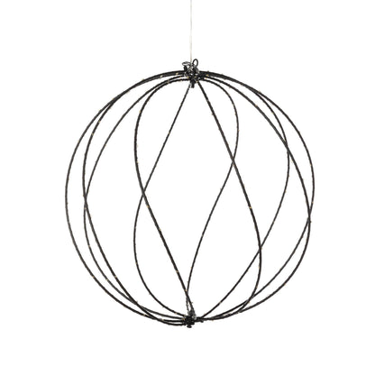 Twinkle Lit Sphere, Black, Medium