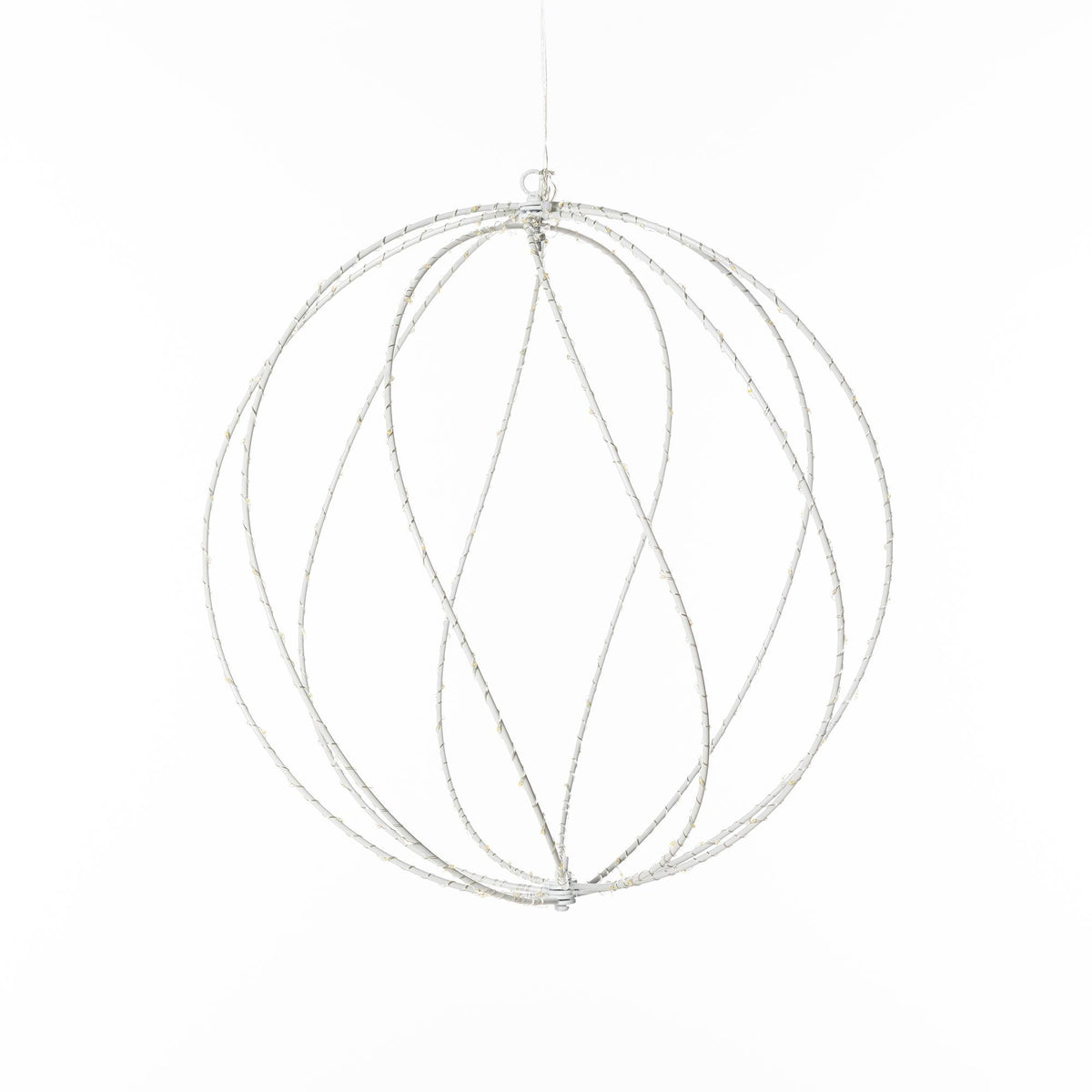 Twinkle Lit Sphere, White, Medium