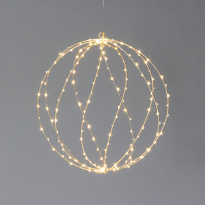 Twinkle Lit Sphere, White, Medium