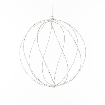 Twinkle Lit Sphere, White, Medium