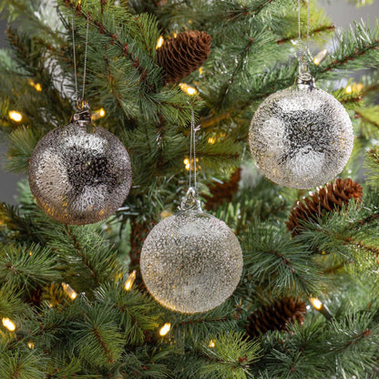 Heavy Metal Glass Ornament, 3 Assorted Styles