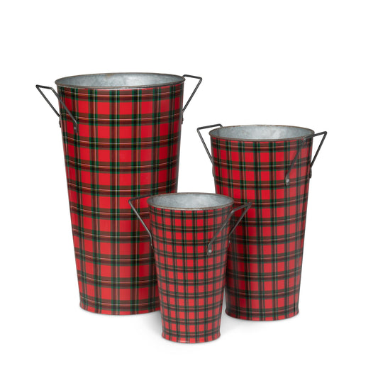 Heritage Holiday Flower Bucket, Set of 3