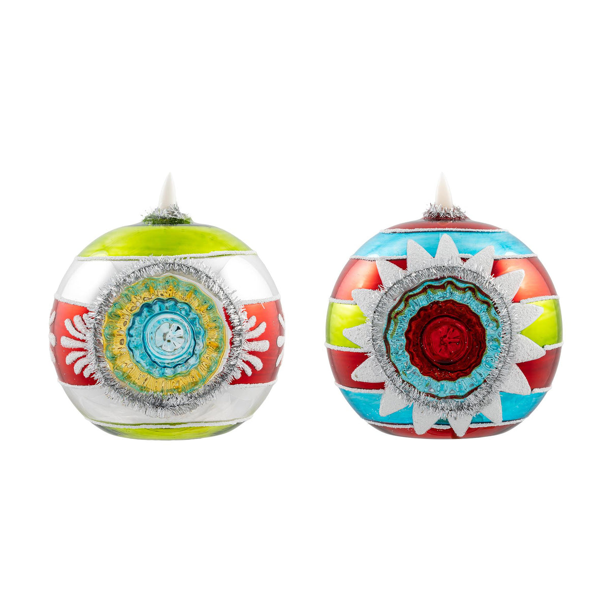 Lit Retro Reflector Ball, 2 Assorted Styles