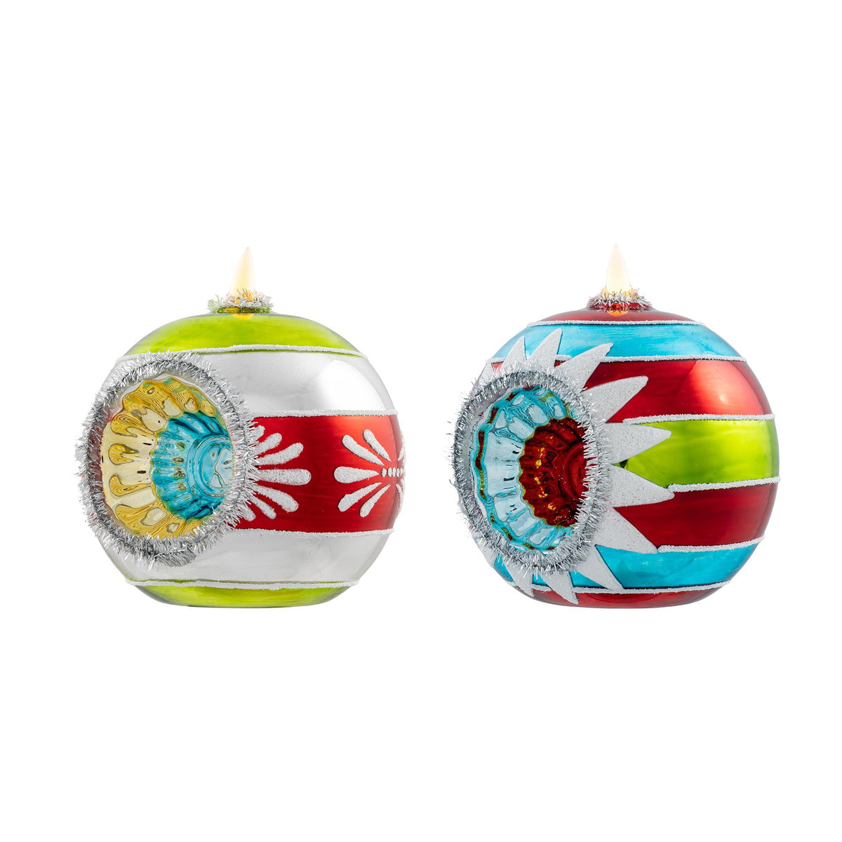 Lit Retro Reflector Ball, 2 Assorted Styles