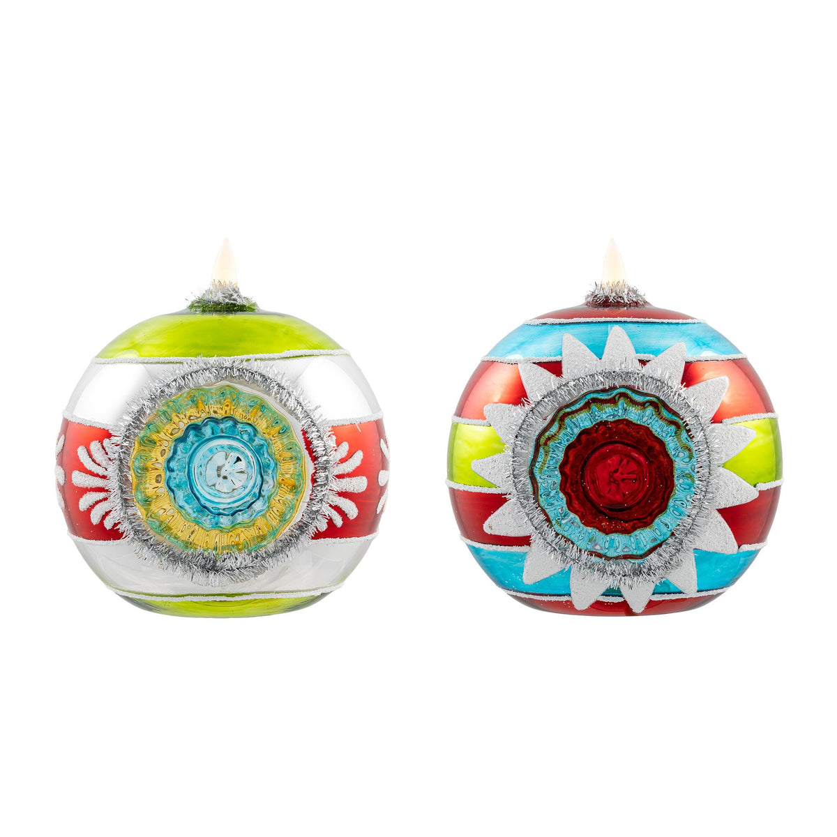 Lit Retro Reflector Ball, 2 Assorted Styles