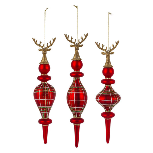 Heritage Deer Finial Ornament, 3 Assorted Styles