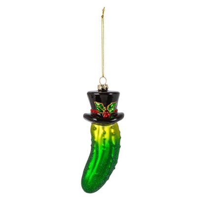 Pickle in a Top Hat Ornament