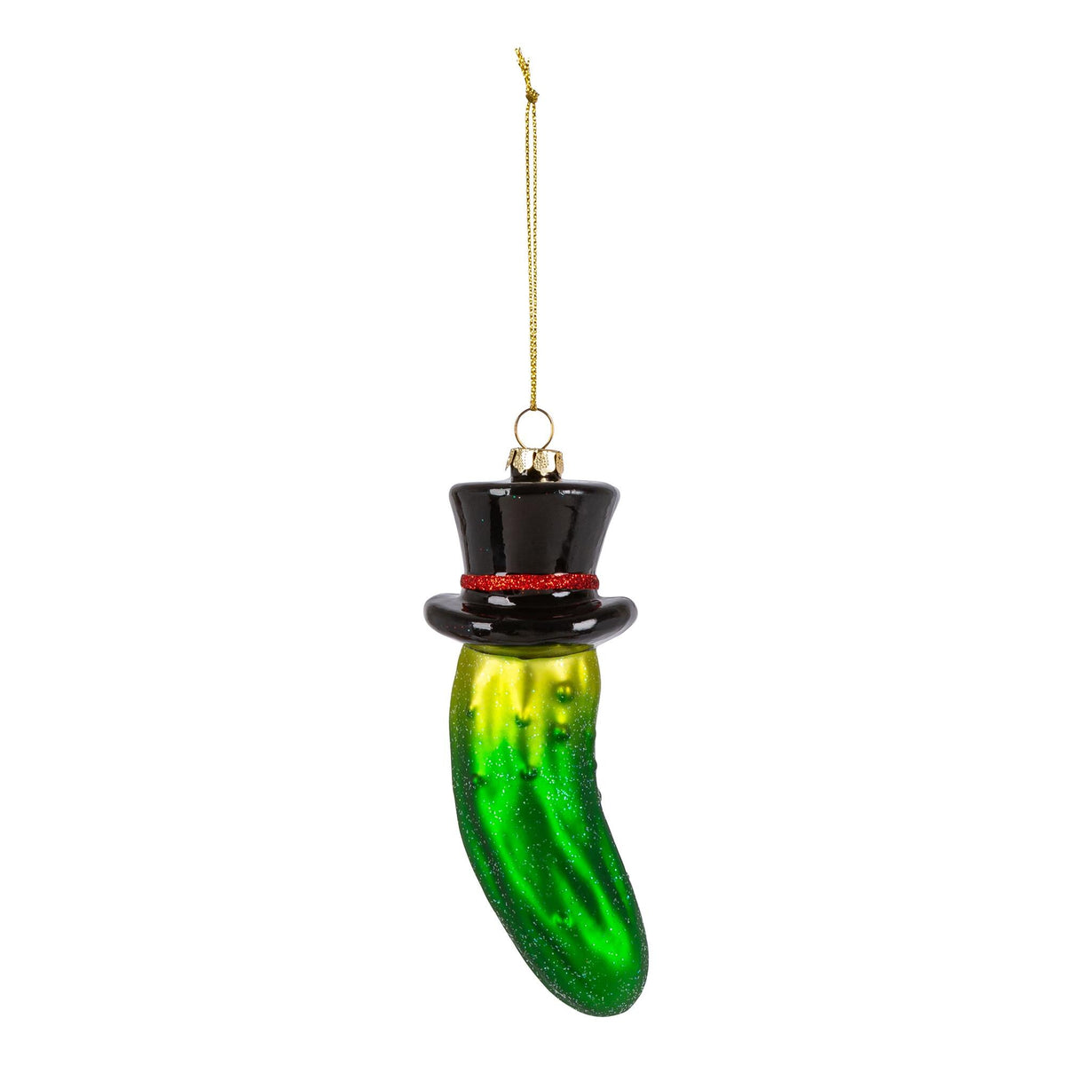 Pickle in a Top Hat Ornament