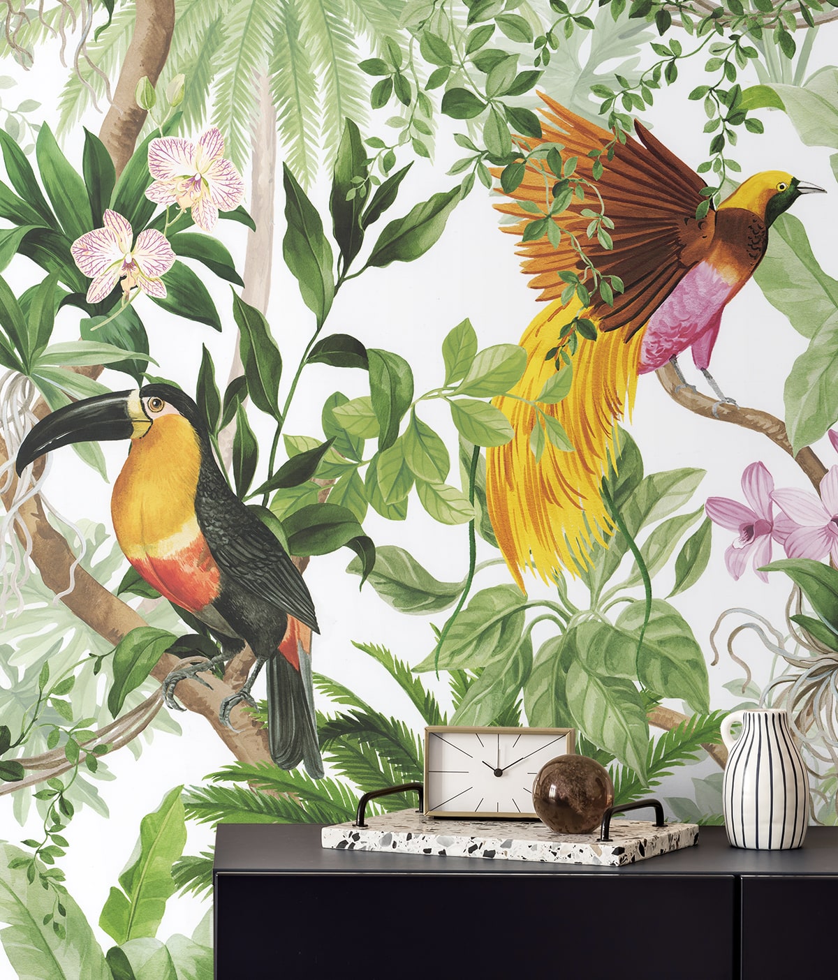 Tropical Bird Peel and Stick Removable Wallpaper