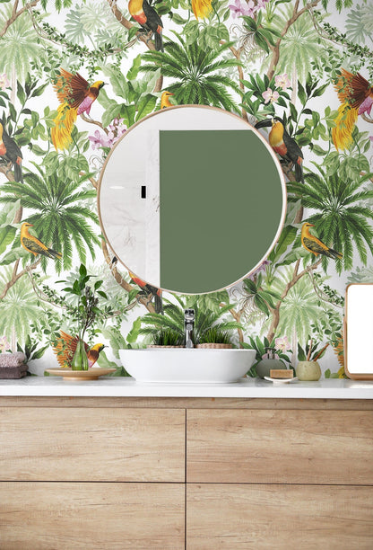 Tropical Bird Peel and Stick Removable Wallpaper