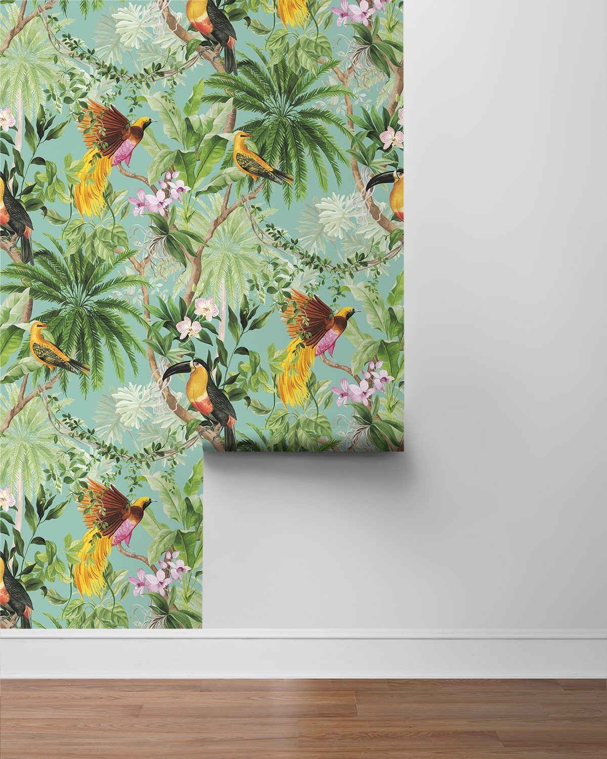 Tropical Bird Peel and Stick Removable Wallpaper