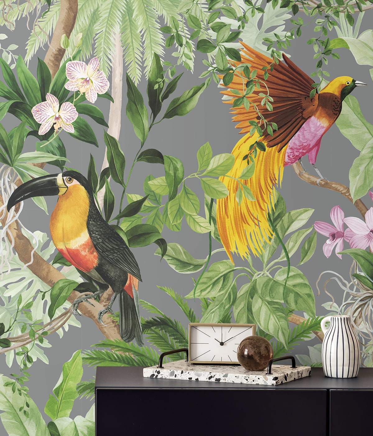 Tropical Bird Peel and Stick Removable Wallpaper