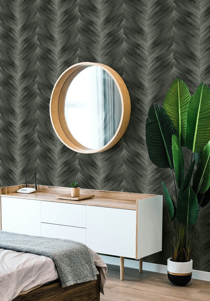 Washed Chevron Abstract Peel and Stick Removable Wallpaper