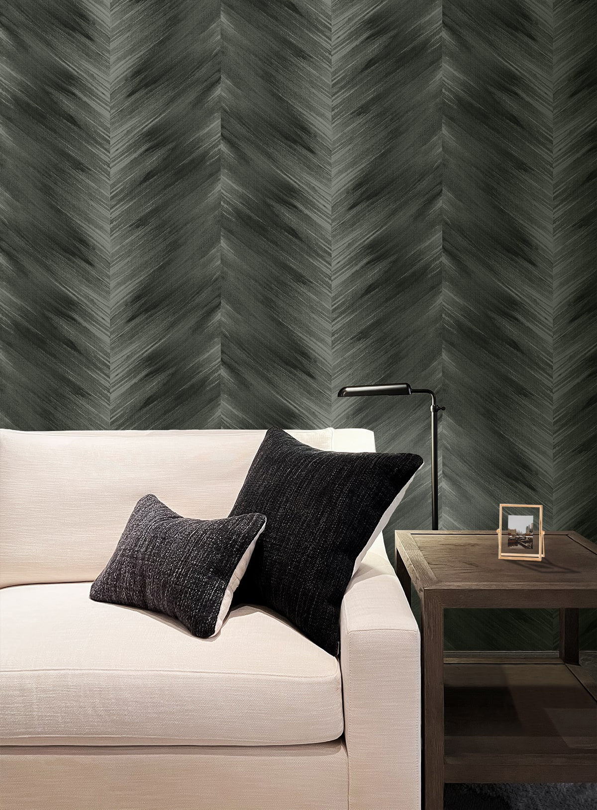 Washed Chevron Abstract Peel and Stick Removable Wallpaper