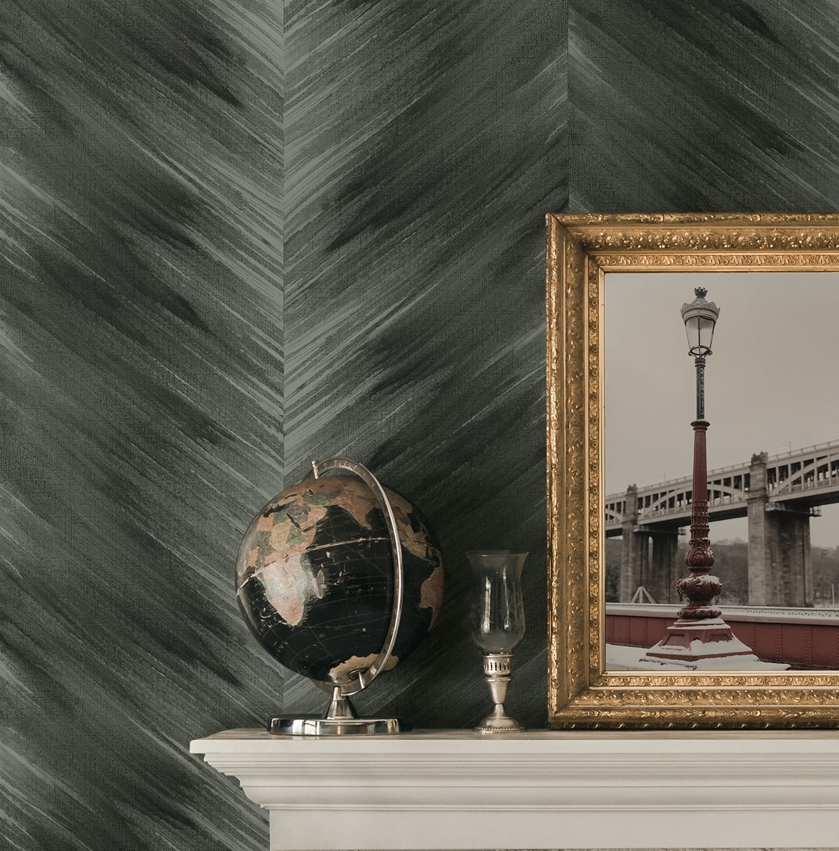Washed Chevron Abstract Peel and Stick Removable Wallpaper