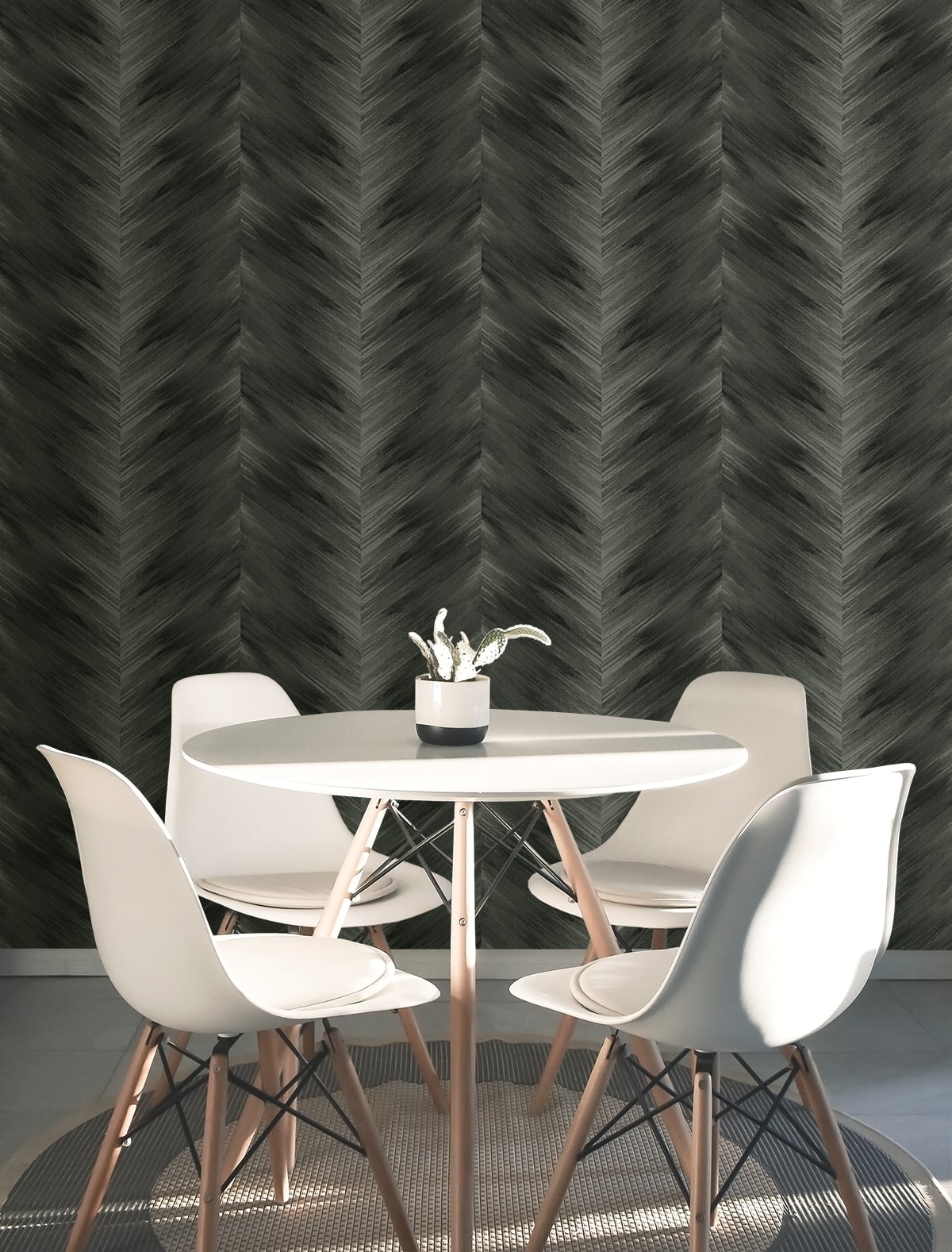 Washed Chevron Abstract Peel and Stick Removable Wallpaper