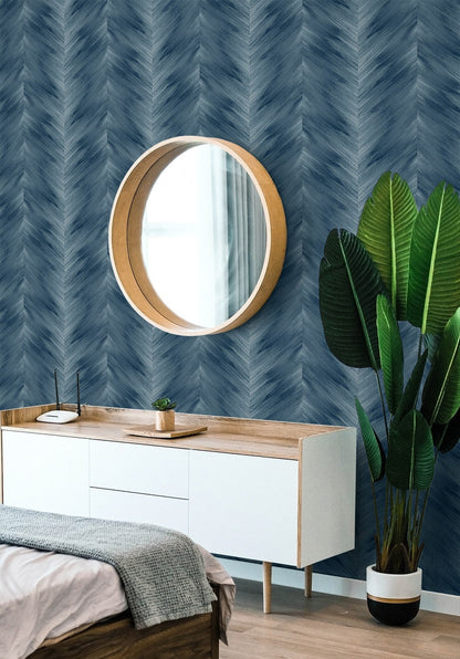 Washed Chevron Abstract Peel and Stick Removable Wallpaper