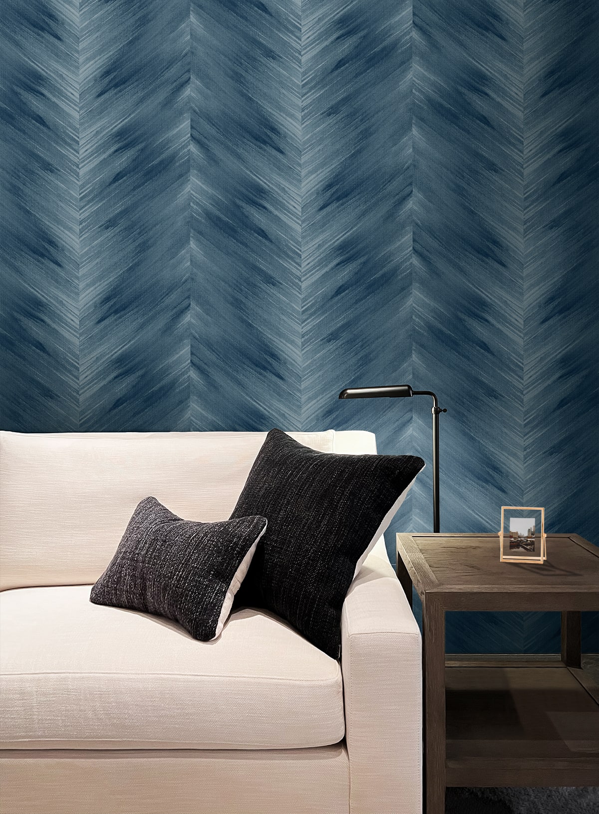 Washed Chevron Abstract Peel and Stick Removable Wallpaper