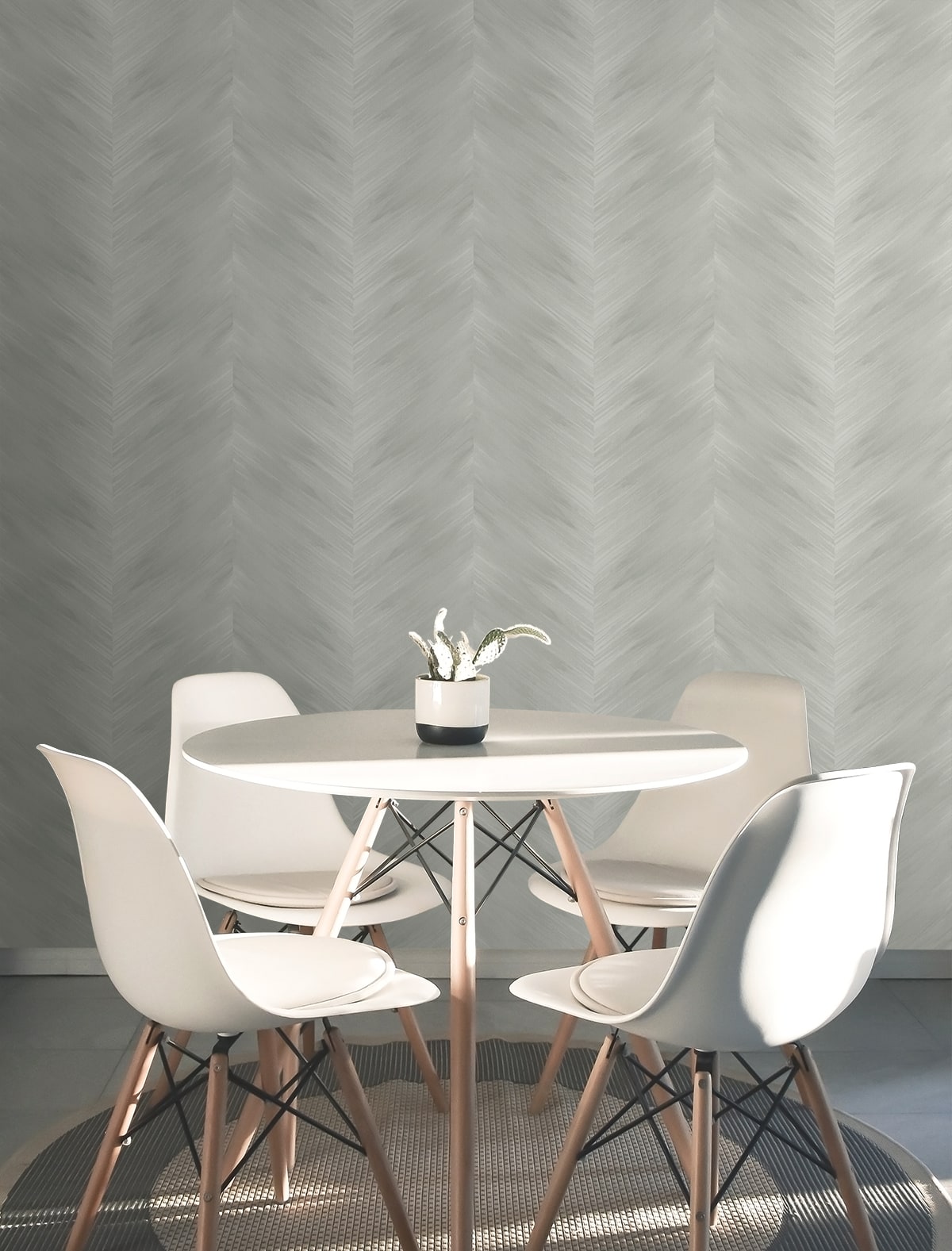Washed Chevron Abstract Peel and Stick Removable Wallpaper