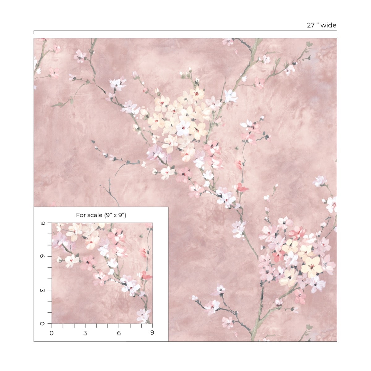 Floral Blossom Peel and Stick Removable Wallpaper