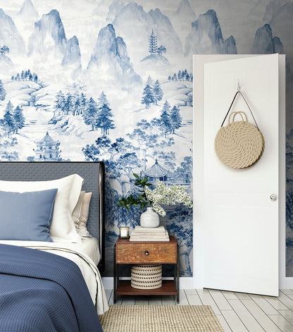 Misty Mountain Scenic Peel and Stick Wall Mural