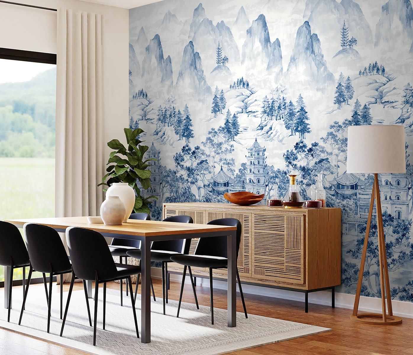 Misty Mountain Scenic Peel and Stick Wall Mural