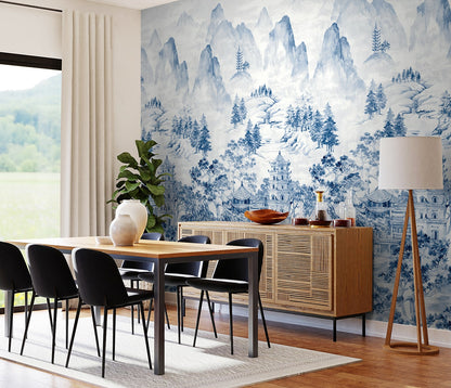 Misty Mountain Scenic Peel and Stick Wall Mural