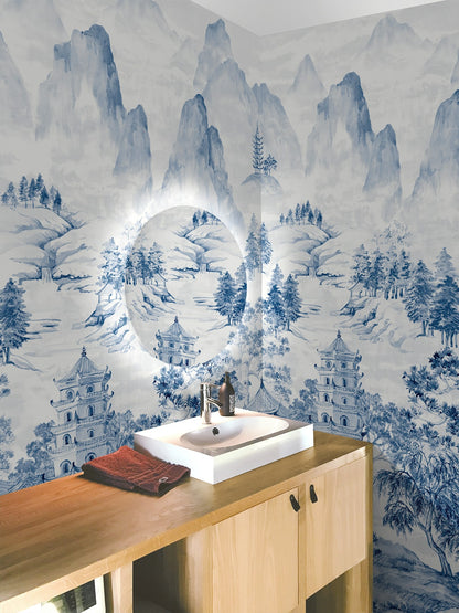 Misty Mountain Scenic Peel and Stick Wall Mural