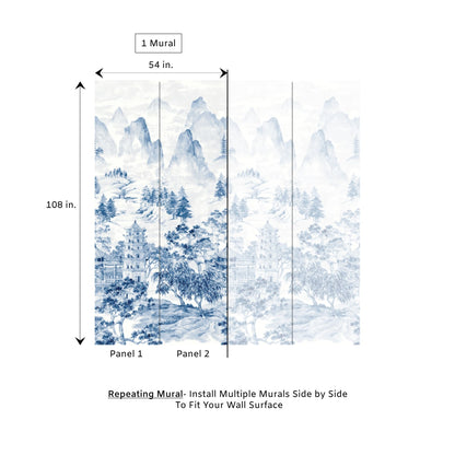Misty Mountain Scenic Peel and Stick Wall Mural