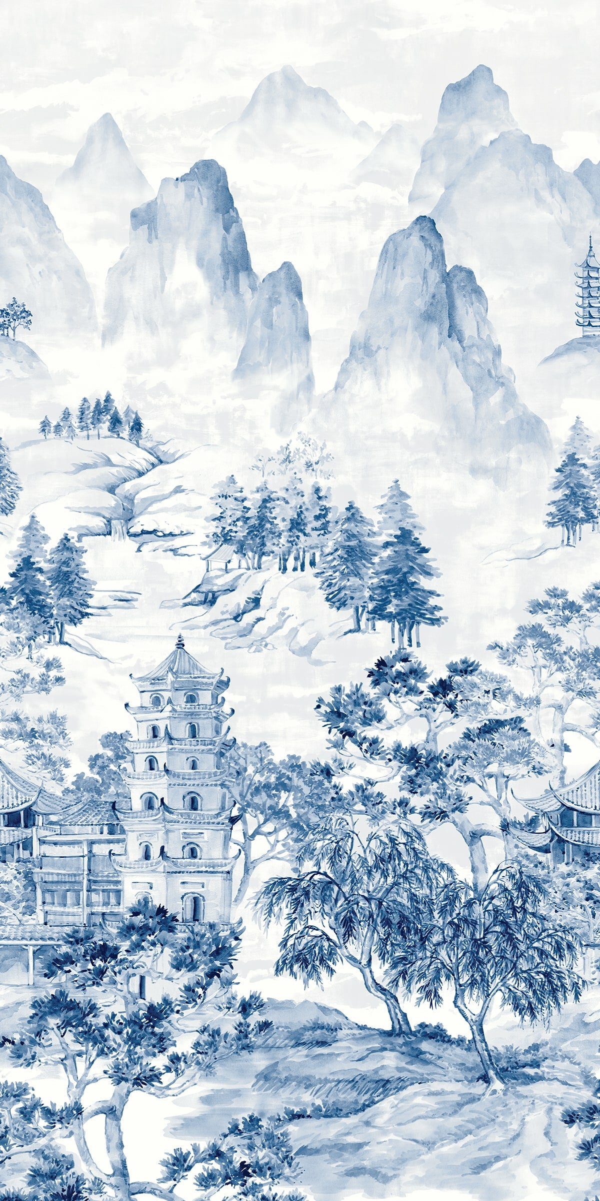 Misty Mountain Scenic Peel and Stick Wall Mural