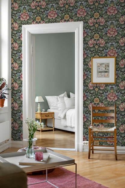 Vintage Floral Garden Peel and Stick Removable Wallpaper