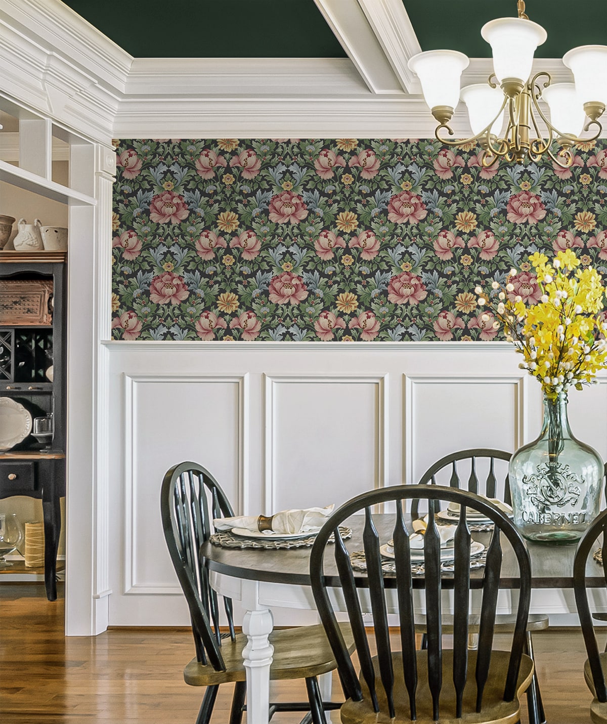 Vintage Floral Garden Peel and Stick Removable Wallpaper