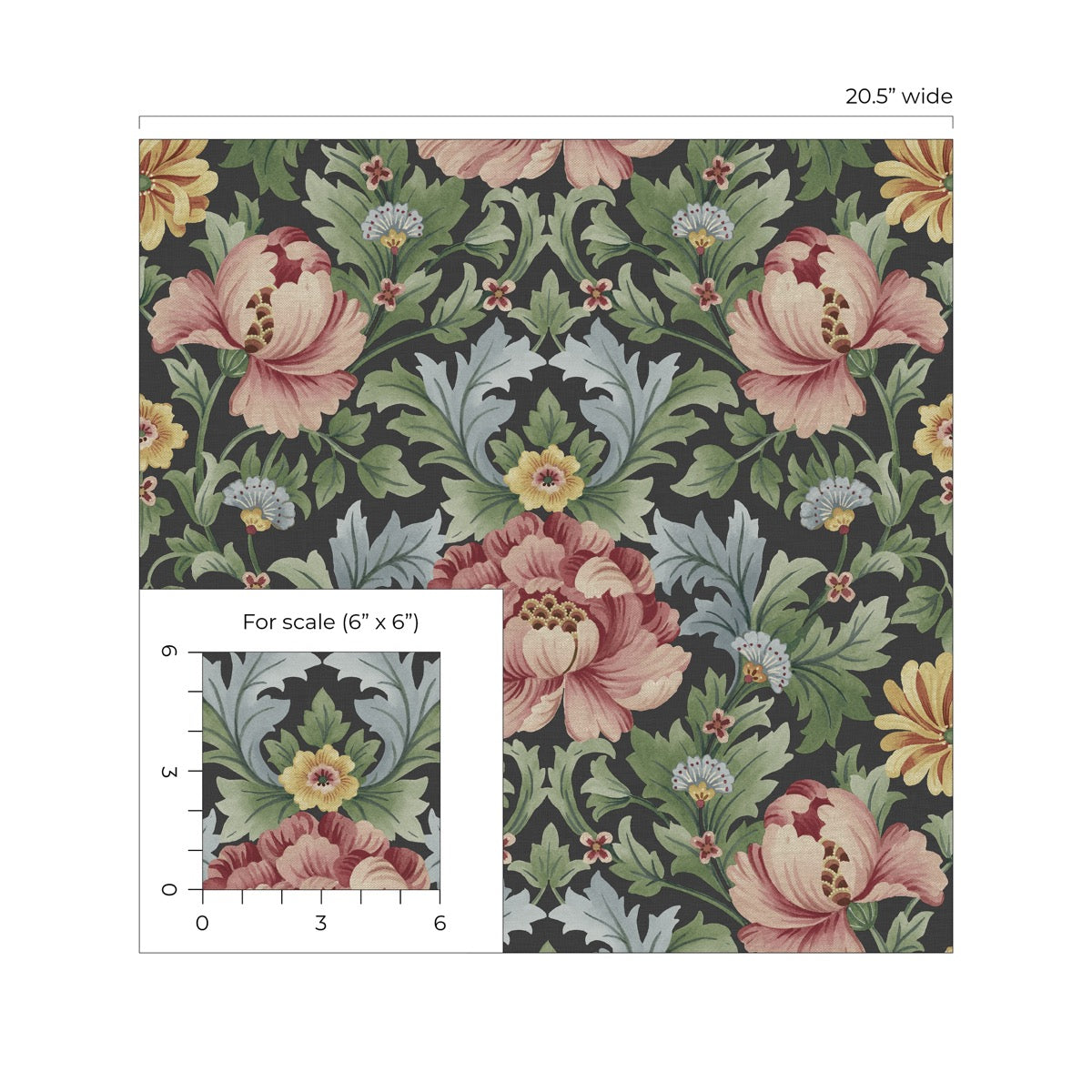Vintage Floral Garden Peel and Stick Removable Wallpaper