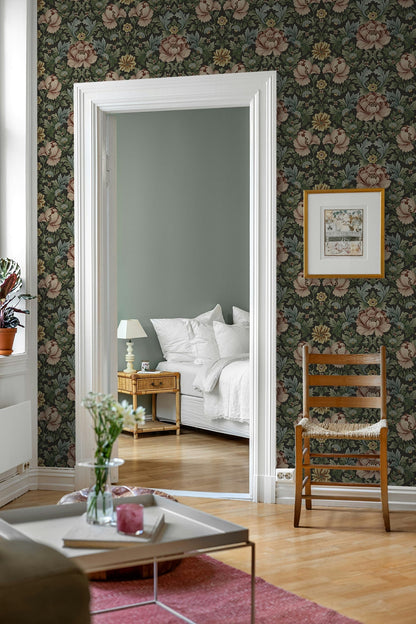 Vintage Floral Garden Peel and Stick Removable Wallpaper