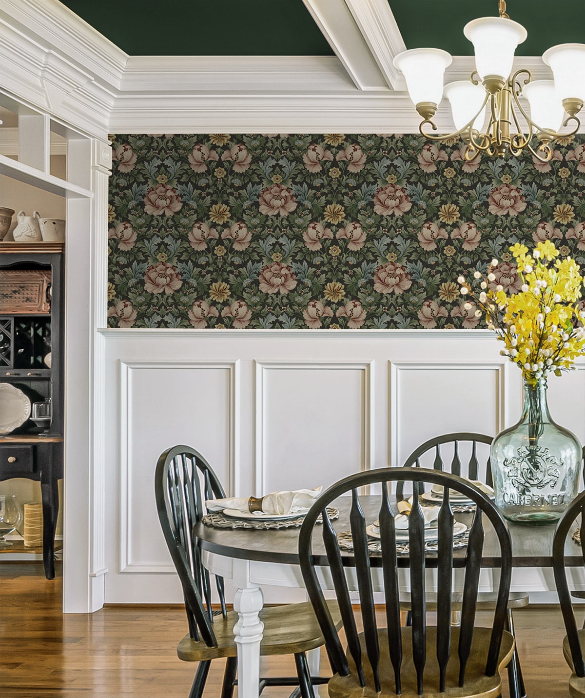 Vintage Floral Garden Peel and Stick Removable Wallpaper