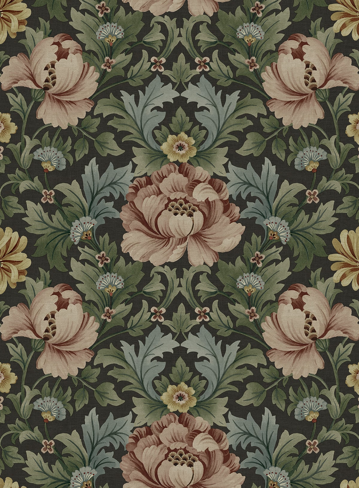 Vintage Floral Garden Peel and Stick Removable Wallpaper