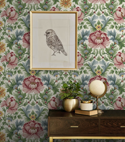Vintage Floral Garden Peel and Stick Removable Wallpaper