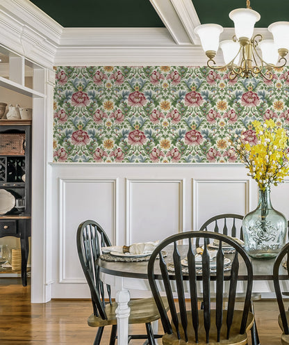 Vintage Floral Garden Peel and Stick Removable Wallpaper