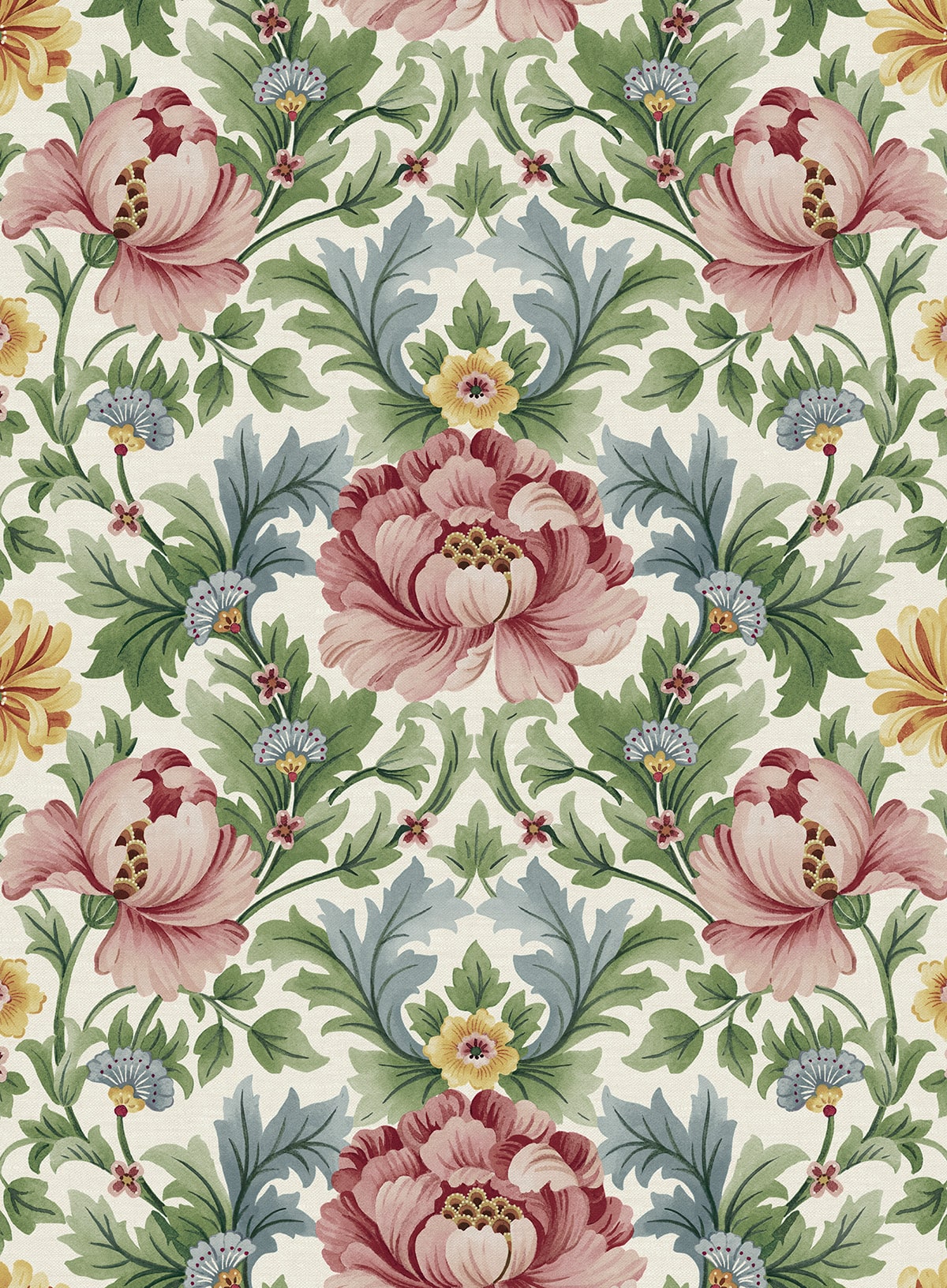 Vintage Floral Garden Peel and Stick Removable Wallpaper
