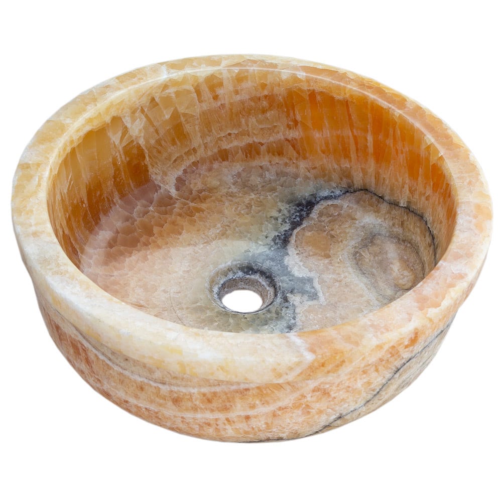 Natural Stone Translucent Honey Onyx Above Vanity or Drop-in Bathroom ...