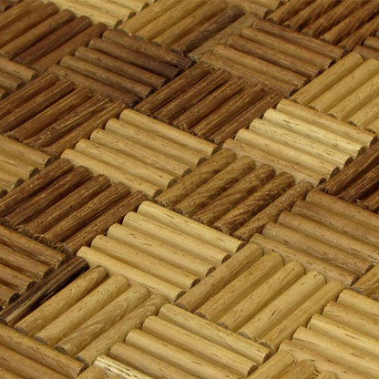 Iroko Madlen Mesh-mounted Wood Mosaic Wall Tile - Livfloors Collection