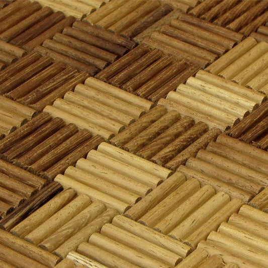 Iroko Madlen Mesh-mounted Wood Mosaic Wall Tile - Livfloors Collection