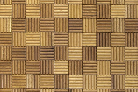 Iroko Madlen Mesh-mounted Wood Mosaic Wall Tile - Livfloors Collection