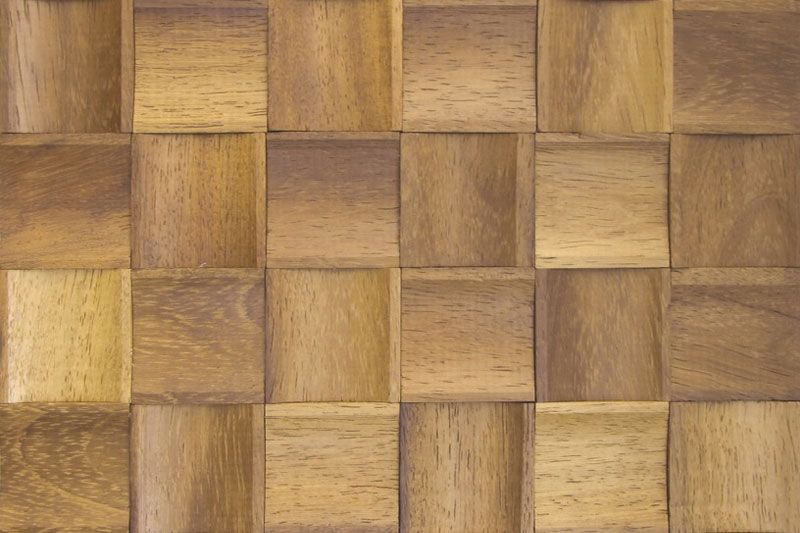 Iroko Prolate Mesh-mounted Wood Mosaic Wall Tile - Livfloors Collection