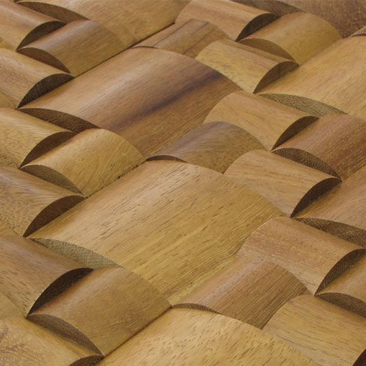 Iroko Pattern Straw Mesh-mounted Wood Mosaic Wall Tile - Livfloors Collection