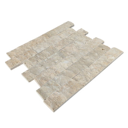 Ivory Light 4"xFree Length Split-face Natural Travertine Wall Tile - Livfloors Collection