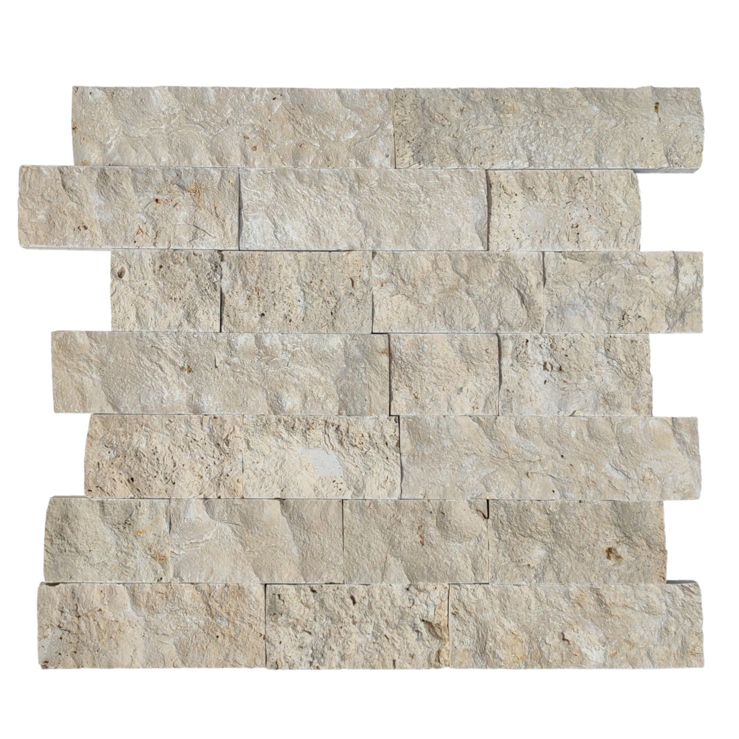 Ivory Light 4"xFree Length Split-face Natural Travertine Wall Tile - Livfloors Collection