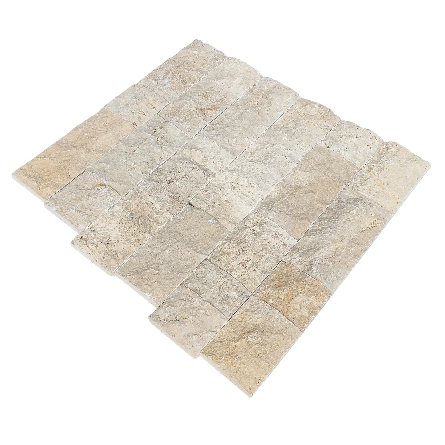 Ivory Light 6"xFree Length Split-face Natural Travertine Wall Tile - Livfloors Collection
