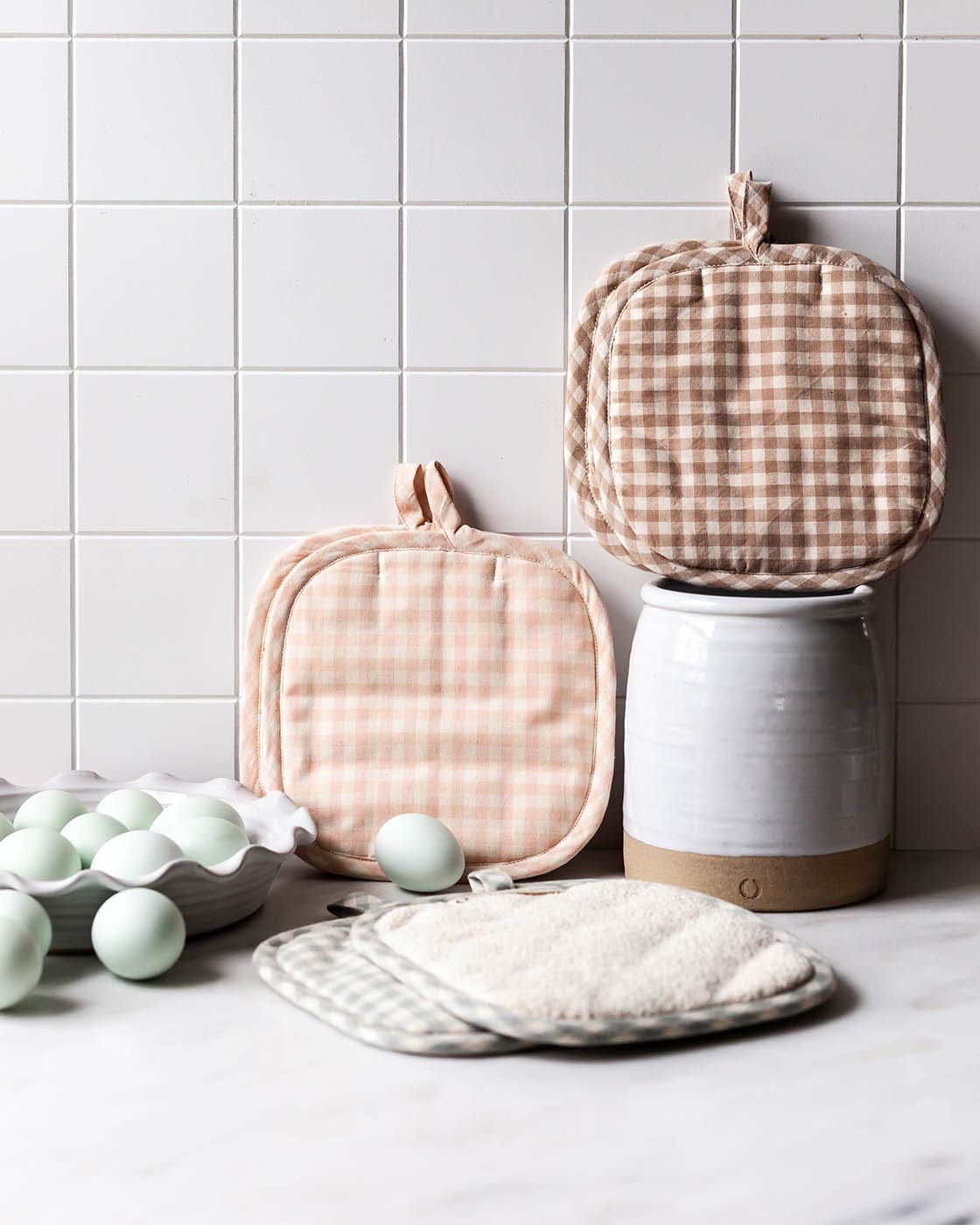 Petite Gingham Potholders