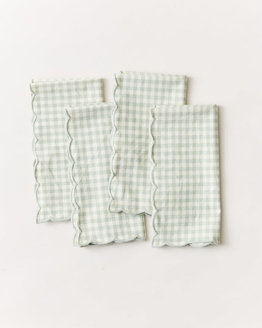 Petite Gingham Scalloped Napkins